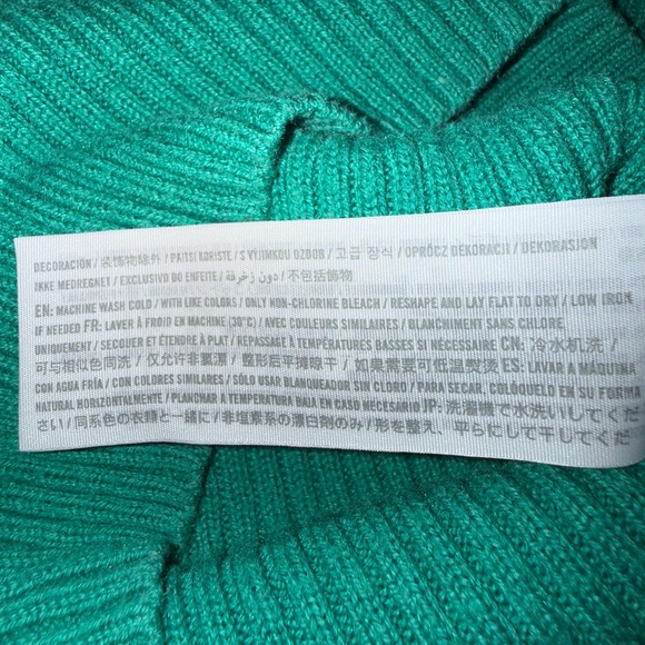 Hollister Ribbed Cropped Y2K Sweater XXS Green V-Neck Long Sleeve Fitted Chic - Picture 7 of 11